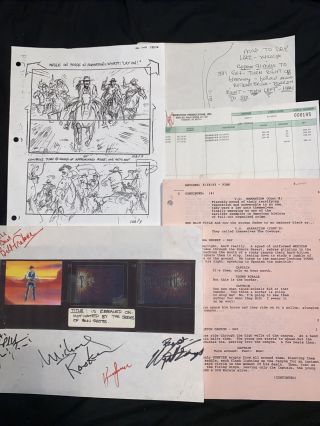 Tombstone Movie Filming Map Movie Prop Script Storyboards Pay Stub Signed
