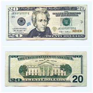 2009 Series Federal Reserve Note $20.  00 Bill 2 Pairs,  A Triple In Serial Number