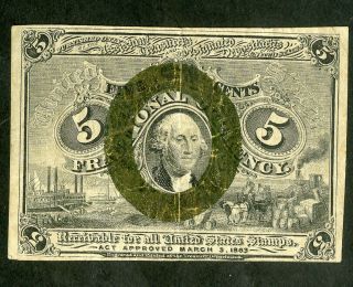 Us Paper Money 5 Cents Fractional Currency