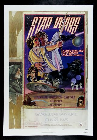 Star Wars Style D 27x41 1978 George Lucas Sci - Fi Epic Linen Backed