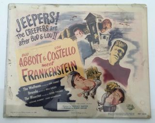 Abbott And Costello Meet Frankenstein 1948 Lugosi Chaney Strange Half Sheet