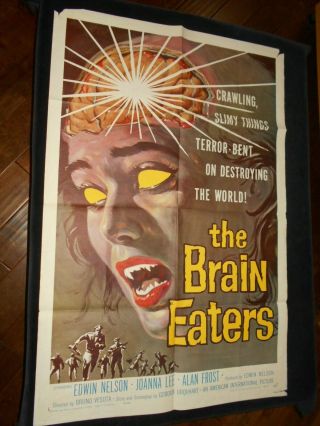 The Brain Eaters Horror Sci Fi Folded One Sheet Poster