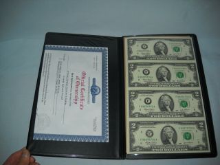 2003 F $2 Dollar Bills Uncut Sheets " World Reserve Monetary Exchange " Binder 5
