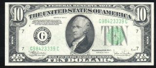 1934 - C $10 CHICAGO Federal Reserve Note AU Fr 2008 - G 23339 2