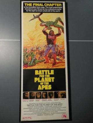 1973 Battle For The Planet Of The Apes Insert Poster Uv Framed