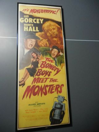 1954 The Bowery Boys Meet The Monsters Insert Poster Linen Framed