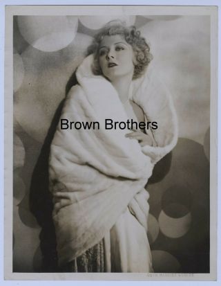 1920s Hollywood Mary Nolan In Furs Oversized Dbw Photo Blind Stamp Ruth H Louise