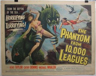 Vintage 1956 Phantom From 10,  000 Leagues 1/2 - Sheet Poster Kallis Art Unfolded