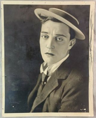 Early Photograph Of Silent Film Actor Buster Keaton Signed Autographed 8 X 10