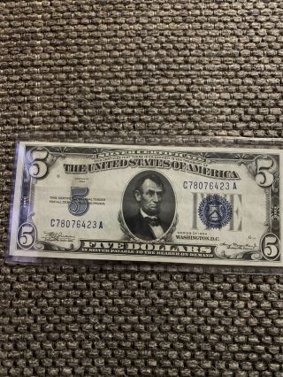 1934 5 Dollar Bill Blue Seal
