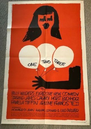 One,  Two,  Three 1961 One Sheet Movie Poster James Cagney Saul Bass Art