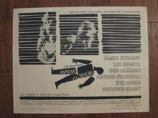 Anatomy Of A Murder - B Style 22x28 Movie Poster - Saul Bass Art