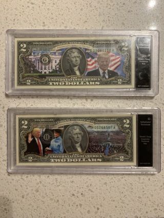 Donald Trump 2 Dollar Bills (two)