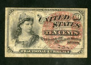 Us Paper Money 10 Cent Fractional Currency