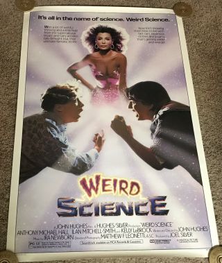 1985 Weird Science Movie Poster,  Rolled,  27x41,  Nss