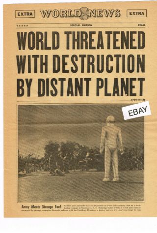 Day The Earth Stood Still 1951 Pressbook Newspaper Herald (only) Sci - Fi