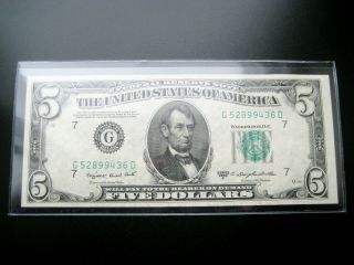 $5 1950 ( (c Chicago))  Federal Reserve Note Choice Unc Bu Note