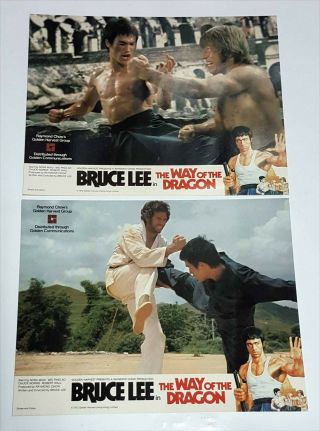 Bruce Lee The Way Of The Dragon Rare 1972 Set Of 8 Lobby Cards
