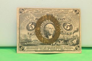 1863 U.  S.  5 Cent Fractional Currency Note (2nd Issue) Washington Fr 1232