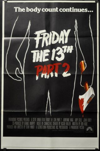 Friday The 13th Part Ii 1981 30x46 Subway Movie Poster Betsy Palmer