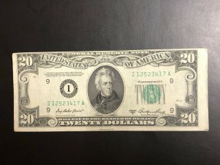1950 - $20 Dollar Bill - Cut Error Extra Long Bill