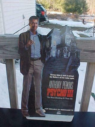 1986 Video Store Counter Top Display / Standee Psycho Iii Anthony Perkins