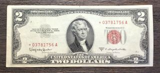 1953 - C 2$ Red Seal Two Dollar Bill - Star Legal Tender Note (p185)