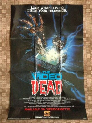 The Video Dead 1987 Vhs Video Store Vintage Horror Movie Poster