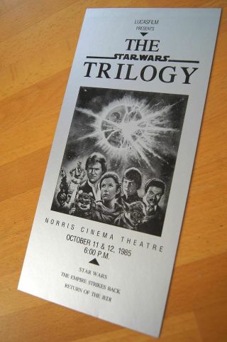 US George Lucas STAR WARS TRILOGY 1985 Norris Cinema Theater Movie Ticket 2