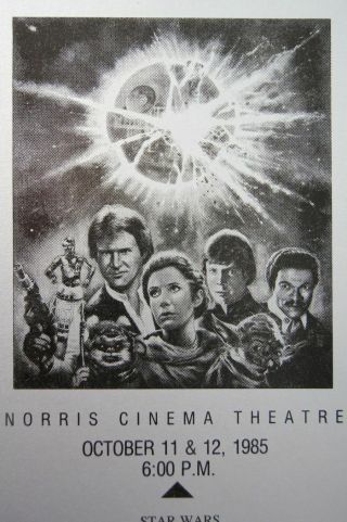 US George Lucas STAR WARS TRILOGY 1985 Norris Cinema Theater Movie Ticket 3