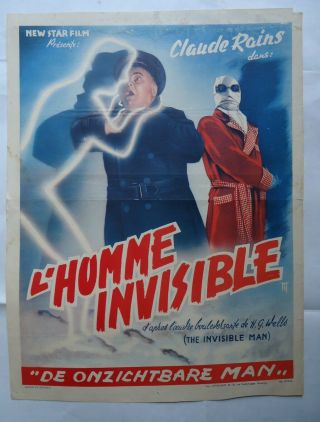 Sci Fi/ Claude Rains/the Invisible Man/u01/belgium Poster