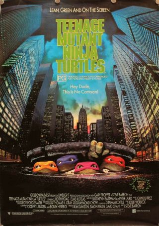 Teenage Mutant Ninja Turtles Australian One Sheet Movie Poster,  Rolled