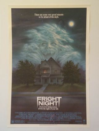 Rare Fright Night 1985 Ss Rolled Theatrical Poster 27 X 41