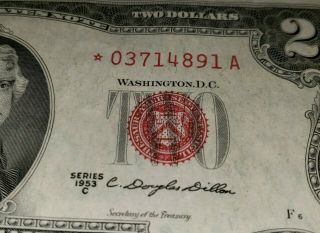 1953 C $2 Star Note Red Seal Circulated