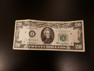 1950 Series I/a $20 Dollar Federal Reserve Note Bill