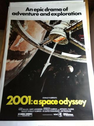 2001 A Space Odyssey Poster 1980 27 X 41 Rolled One Sheet Kubrick
