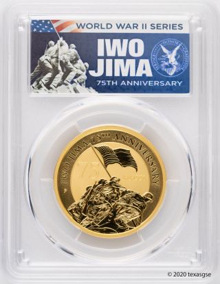 2020 - P $100 Iwo Jima 75th Ann.  1oz.  9999 Gold Coin Pcgs Ms70 - First Day Issue