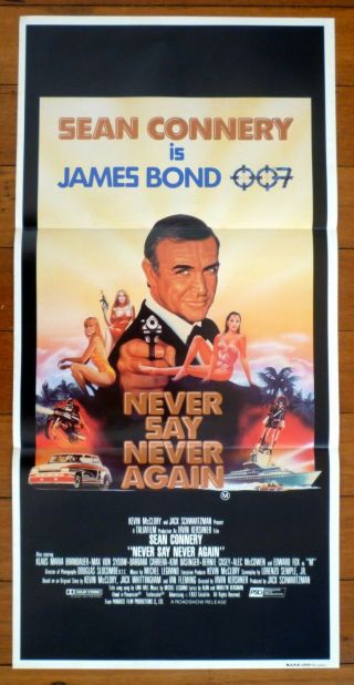 Never Say Never Again 1983 Australian Daybill James Bond Movie Poster