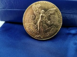 50 Pesos Gold Coin 37.  5 Grams 1821 - 1947 Uncirculated