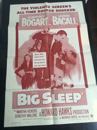 Big Sleep,  The (r - 1956) Us One Sheet Movie Poster - Folded