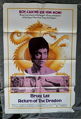 Return Of The Dragon Movie Poster Bruce Lee Martial Arts Chuck Norris Nora Miao