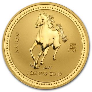 2002 Australia 1 Oz Gold Lunar Horse Bu (series I) - Sku 8981