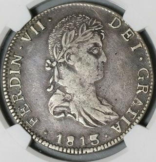 1813/2 - Ga Ngc Vf 35 War Independence Mexico 8 Reales Guadalajara Coin (21020802c
