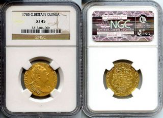 1785 King George Iii 1 Full Guinea Gold Coin Certified Xf45