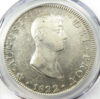 1822 - Mo Jm Mexico Augustin I Iturbide 8 Reales Coin 8r Km - 304 - Pcgs Au Details