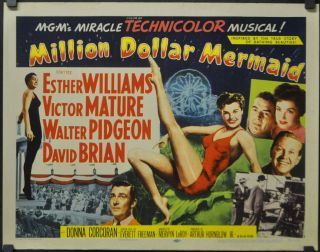 Million Dollar Mermaid 1952 Orig 22x28 " B " Rolled Movie Poster Esther Williams