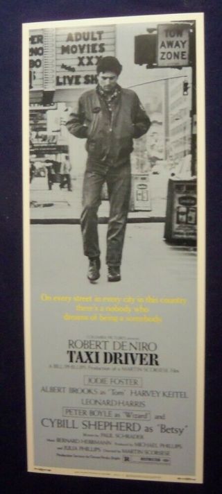 Taxi Driver 14x36 Rolled Movie Poster Insert 1976 Robert Deniro Style B
