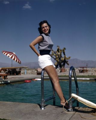 Bathing Beauty Poolside Pin - Up Faith Domergue 4x5 Color Transparency
