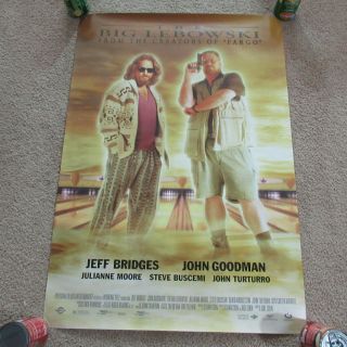 Vintage 90s The Big Lebowski Video Movie Poster Jeff Bridges John Goodman Cult