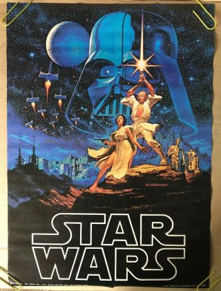 Star Wars Vintage Movie Poster Hildebrandt 1977 Factors Fox Film Pin - Up